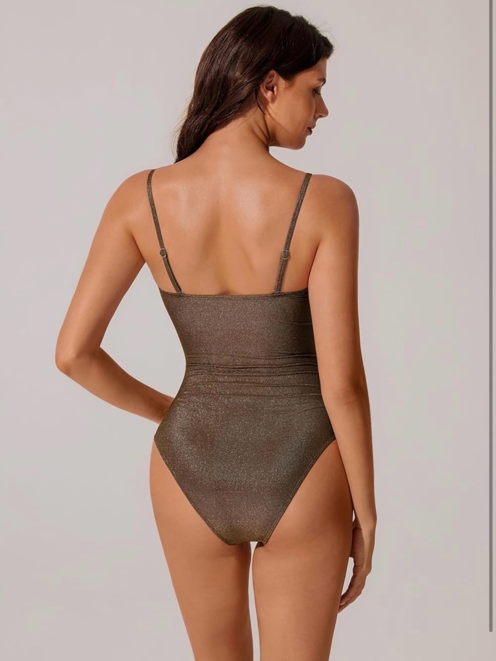 Source Unknown Shimmery Brown One-Piece Swimsuit - Picture 3 of 5